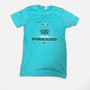 Bella Canvas Wyoming Raised 307 Graphic Tee Turquoise XS Western Cowboy